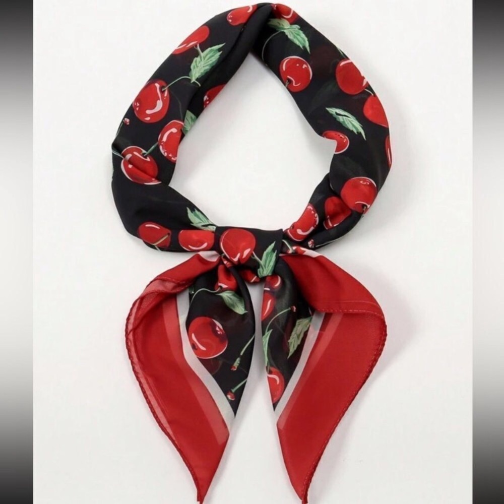 Cherry Print scarf 70cm new